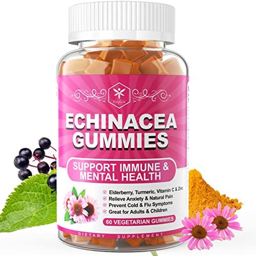 EnvyCure Immune Support Gummies for Adult Kid with Black Elderberry, Vitamin C, Zinc, Echinacea & Turmeric Extract - Vegan Immunity Booster Chewable Sambucus Gummy Antioxidant Herbal Supplement