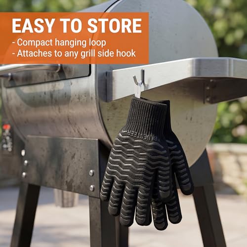 BBQ Gloves 1472°F Heat Resistant Oven Gloves with Fingers,1 Pair by BLUESTEER - Image 7