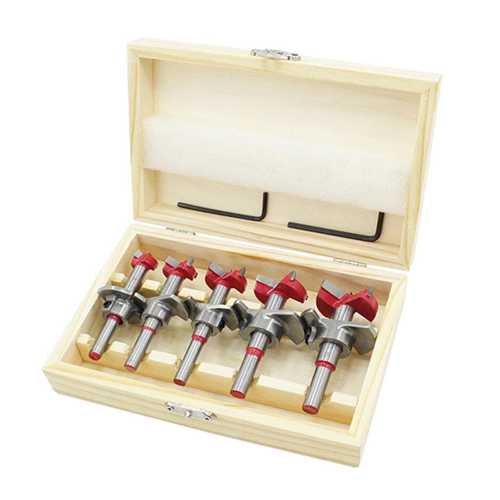 5 Pieces Hard Alloy Forstner Bits Working Hole Cutter Set