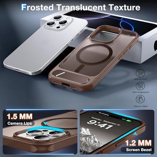 Support magnétique bureau iPhone 16 Pro Max silicone mat titane - 6