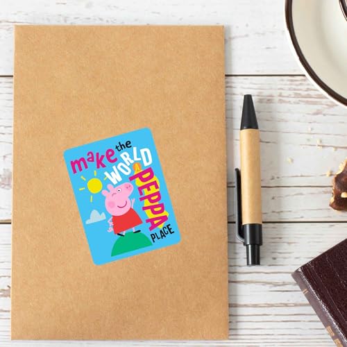 Image of Hasbro Peppa Pig Make the World a Peppa Place Adhesive Vinyl Decal - Colorful Sticker for Car, Water Bottle or Laptop