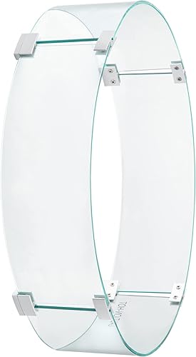 Miniatura 9 de VEVOR Protector de viento para fogata, protector de llama de vidrio de 23 x 23 x 8 pulgadas, escudo de vidrio redondo, mesa de fuego de 14 de