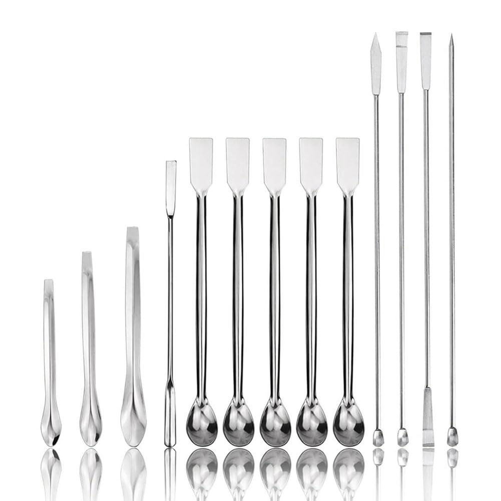 Ensemble de Micro-Doseur et de Spatule de Laboratoire en Acier Inoxydable pour Poudres, Gels et Remplissage de Gélules.