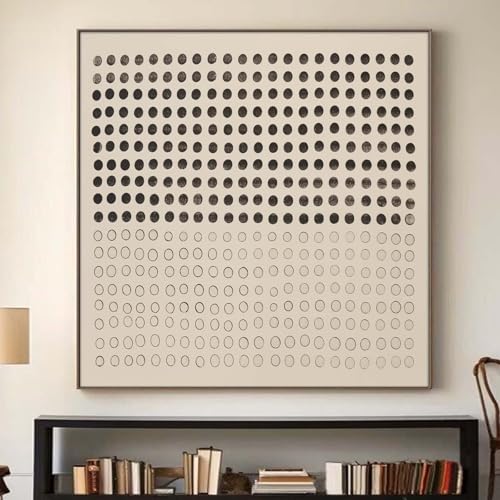 Ecyanlv Black and Beige Wall Art Cream Abstract Art Shapes Illustrations Wall Art Neutral Minimalist Art Prints Neutral Painting Beige and Black Line Artwork Wabi Sabi Picture 16x16inch Frameless by Ecyanlv - Used condition - US$15.18