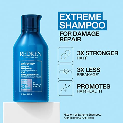 Redken Extreme Shampoo | Prevents Hair Breakage & Repair For Damaged Hair | Strengthen And Fortify Hair | Infused With Proteins | For Weak, Brittle Hair | 10.1 Fl Oz #TOP2