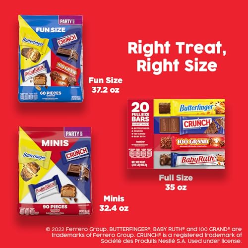 Assorted Butterfinger, CRUNCH, Baby Ruth, 100 Grand Candy Bars 28 Ct, 48 Oz - image 5