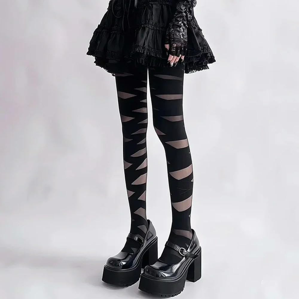 Fenhaodian Women Lolita Bowknot Fake Straps White Tights Solid Black Nylon Sexy Sweet Girls JK Japanese Kawaii Cute Thigh High Stockings