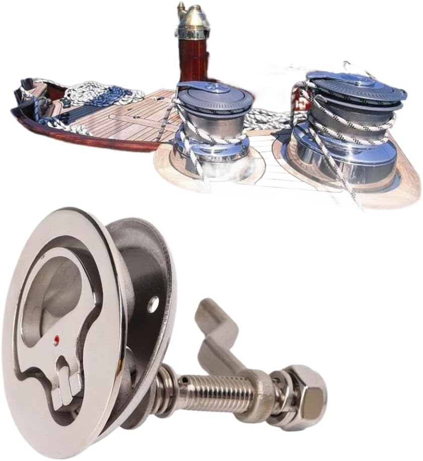 Boat Cam Latch 316 Stainless Steel Polished Adjustable Hatch Latch with Back Plate Compatible with Marine Ship