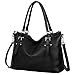 BIG SALE- YALUXE Women's Vintage Style Soft Leather Tote Large Shoulder Bag Black