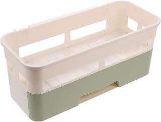 VICASKY Multifunctional Bathroom Organizer Shelf with Drawer Plastic Shower Storage Rack Removable Toiletries Holder for Bathroom and Shower Storage Random Color
