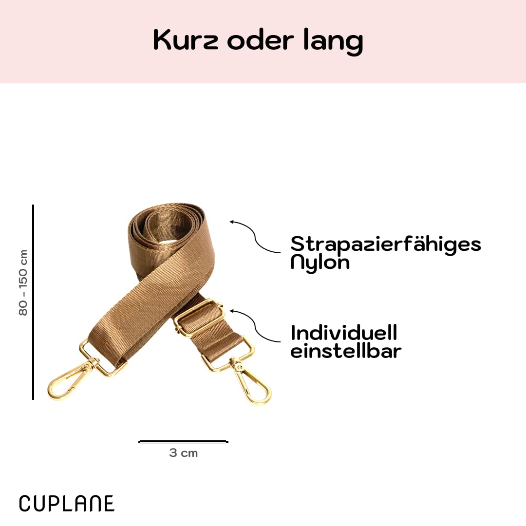 Becherhalter zum Umhängen - Set mit Thermobecher (350ml) Braun | Crossbody | Travel | Hund | Coffee ToGo | Thermobecher | Kinderwagen