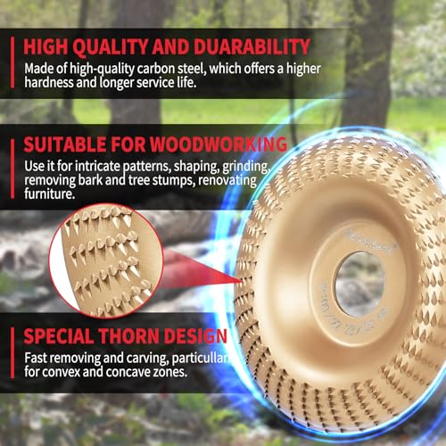 Revvstark WCD-4-1 Wood Carving Disc For Angle Grinder 4 Inch thumb #2