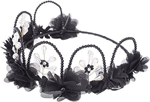 Damen Haarkranz Krystina Vintage Perlen Gothic Haarreif