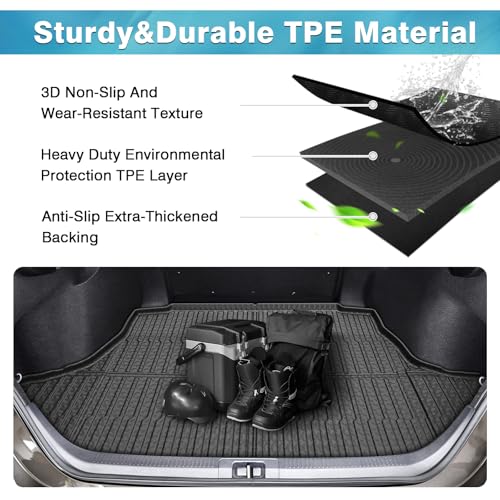 Image of Mixsuper Cargo Liner for Toyota Camry 2018-2025 (All Models Including Hybrid), Trunk Mat for Toyota Camry Accessories Cargo Mat Rear Trunk Liner Black