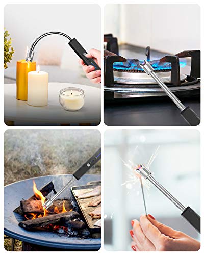 RONXS Lighters for Candle, Square Electric Grill Arc Lighter, USB Rechargeable Lighters Long Flexible Neck for Gas… - Image 7