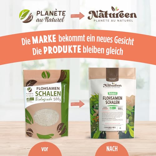 Foto von Bio FlohsamenSchalen - 500g - 99% Reinheit, zertifiziert Bio