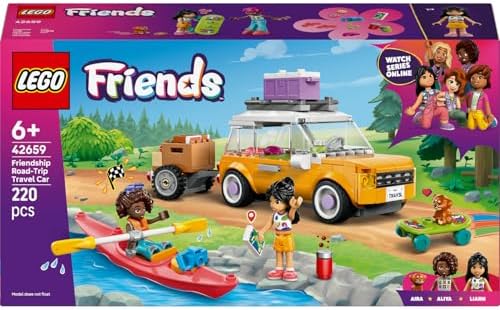 LEGO Friends Arkadaşlık Seyahat Arabası 42659-6 Yaş ve Üzeri Kız ve Erkek Çocuklar için 2 Mini Bebek ve 1 Köpek Figürü ile Aksesuarlar İçeren Yaratıcı Oyuncak Yapım Seti, Hediye Fikri (220 Parça) - Görsel 3