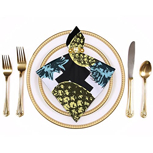 Xollar 6 Pack Table Dinner Napkins Cloth Pineapple Pop Art Printed Washable Reusable Cloth Napkin For Party Wedding Home Decor 18.7X18.7Inch #TOP12