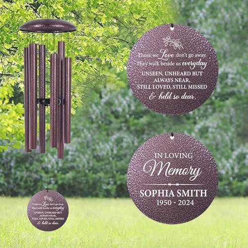 Image of ASTARIN Personalized Wind Chimes Memorial, Sympathy Wind Chime Sorry for Your Loss Gifts, in Memory of Loved One Gift for Women Friend Loss of Husband Wife(Produced in Texas)