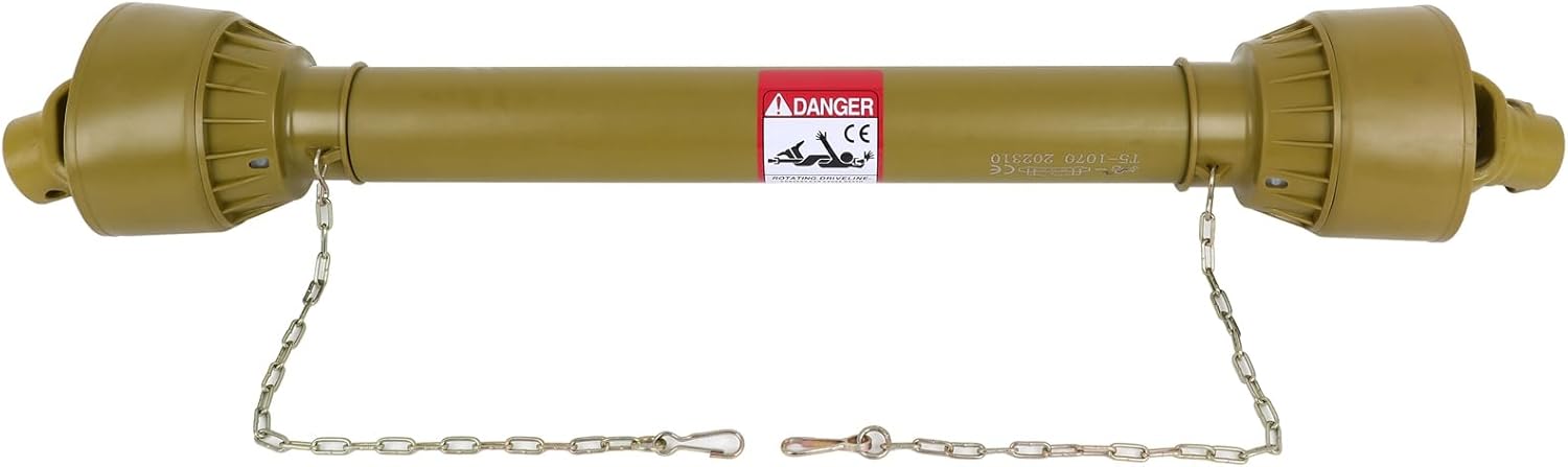 ECCPP PTO Shaft, 42"-68" PTO Shaft Fit for Bush Hog,Finish Mower,Tractor 1-3/8" PTO Drive Shaft 6 Splines End Round End PTO Driveline Shaft,Series 5 PTO Shaft without Slip Clutch (Yellow)