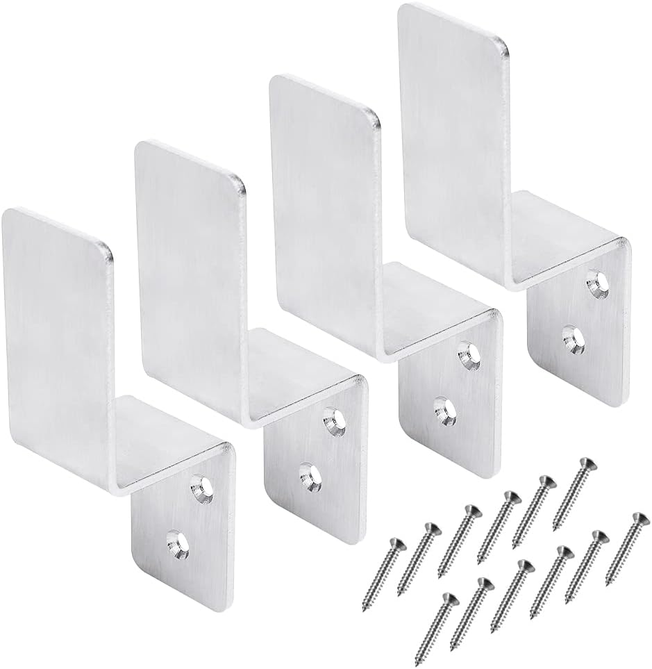 2x4 Door Barricade Brackets (4 pcs) Drop Open Bar Holder Steel Z