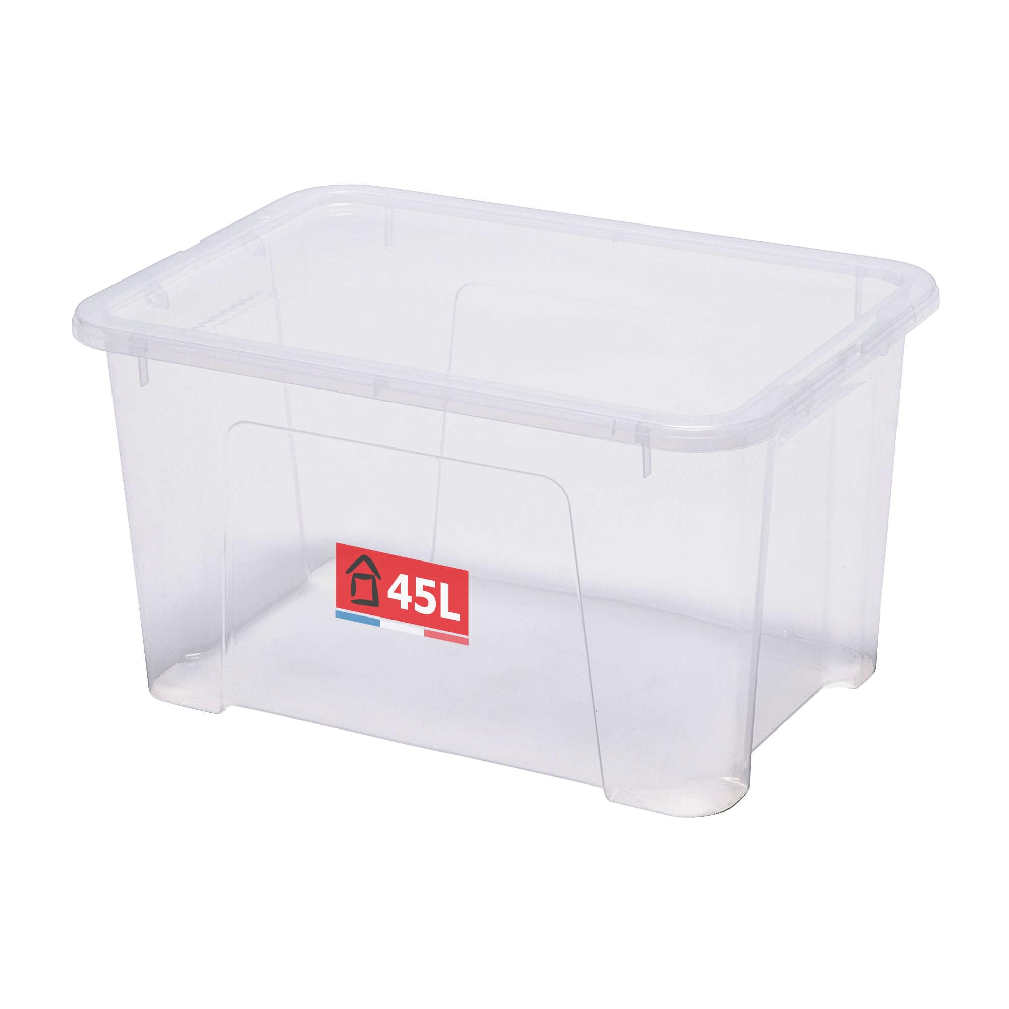 Sundis View Box, 45L Clear Plastic Storage Box with Lid, Stackable and Stackable, Multi-Use Ideal for Storing Toys, Clothes and Documents
