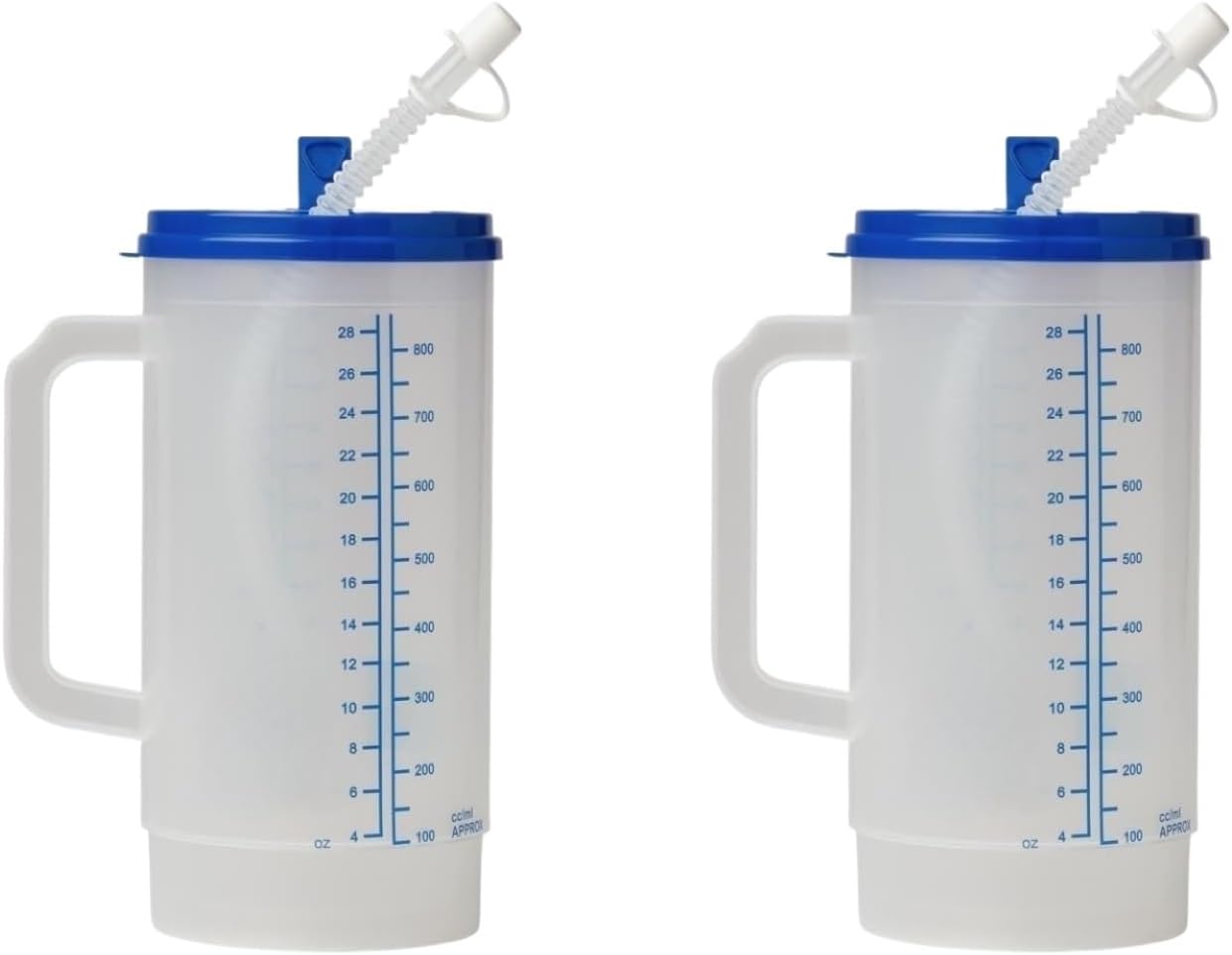 Sandhill Tools Insulated Lightweight Drinking Water 28 oz Mug with Graduations Large Carry Handle With Straw (Pack of 2)