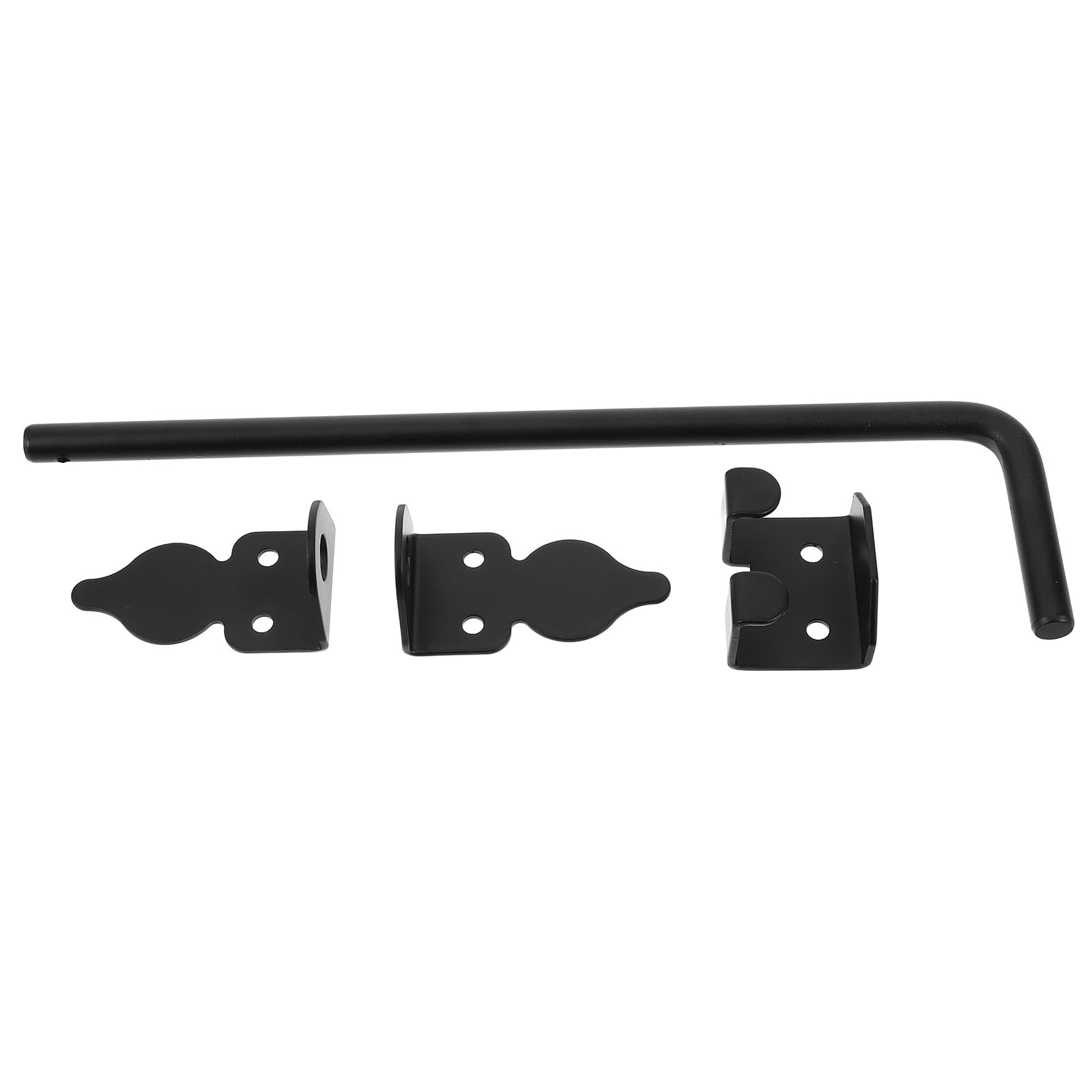 Tige de verrouillage au sol en acier noir de 30 cm pour portail de jardin en bois et métal