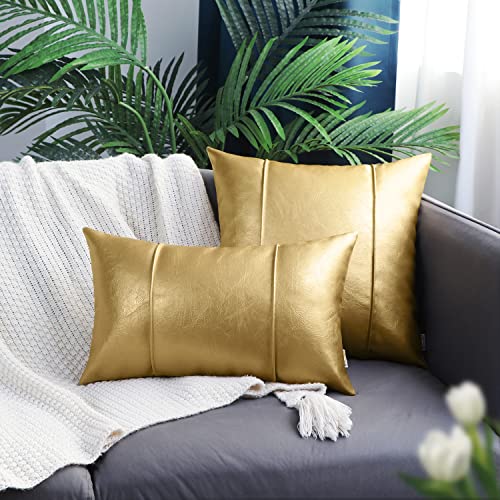 Image of BRAWARM Pack of 2 Cozy Bolster Pillow Covers Cases for Couch Sofa Home Decoration Supersoft Corduroy Corn Striped with Piping Both Sides 12 X 20 Inches Plum Purple