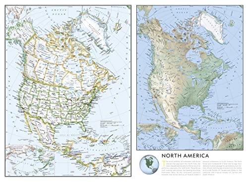 National Geographic North America Map (Folded with Flags and Facts)