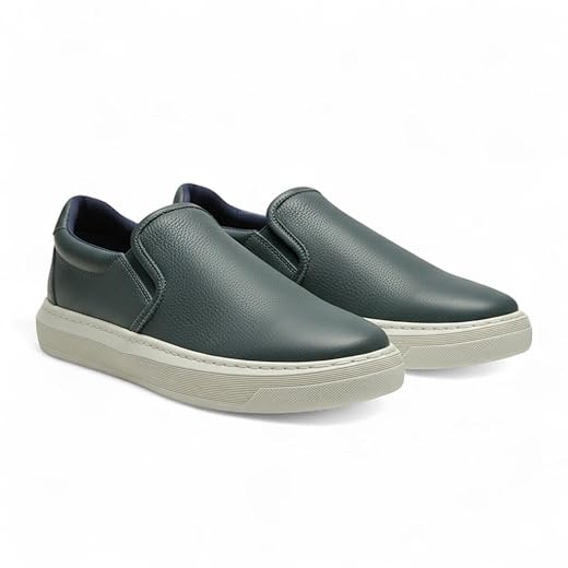 Sapatenis Casual Masculino Polo London Club, Tênis Slip On Iate sem Cadarço Cano Baixo Couro Confort Premium