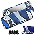 Produktbild Hikfly Silikon Gel Rutschfester Handgriff Anti-Rutsch Abdeckung Haut Schutz Kits für Nintendo Switch Konsolen und Joy-Con Controller Mit 8pcs Schwarz Silikon Gel Daumengriffe Caps (Blau Tarnung)