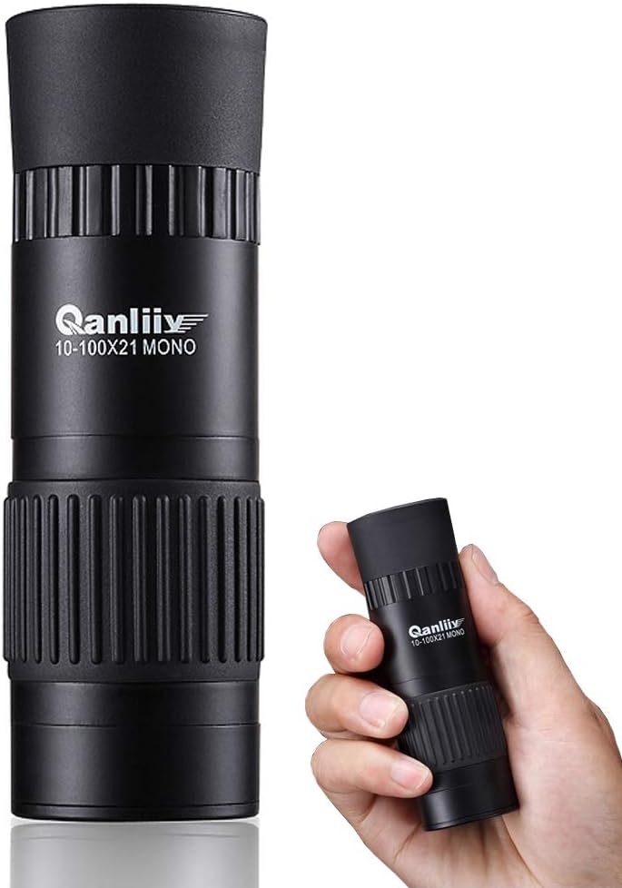 HOT QANLIIY 10-100x21 Pocket-Size Mini Portable HD Night Vision Monocular Telescope A Tripod as Gift