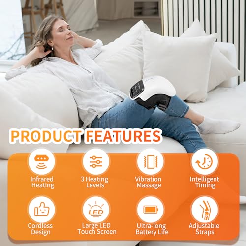 Masseur de genou sans fil premium avec écran LED haute précision - 2