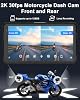 Cámara para moto 2K frontal y trasera, pantalla de 6" Carplay y Android Auto | Cámara para moto 30FPS, sistema de navegación GPS, pantalla táctil IPS 60Hz, IP68 a prueba de agua, audio Bluetooth 4