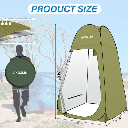 Image of AKOZLIN Portable Pop Up Shower Tent Instant Privacy Dressing Changing Shelters