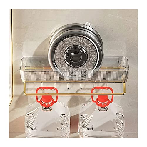 Support de douche mural plastique transparent avec support de rangement - 4