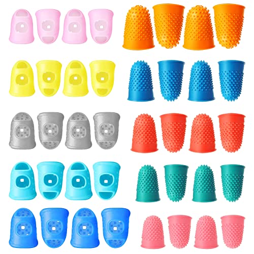 40 piezas de almohadillas de goma,guantes de pistola de pegamento caliente,Protección de Dedo para Pistola de Pegamento Caliente, 10 tamaños, para contar, clasificar, collating, costura, Adhesivos Cover