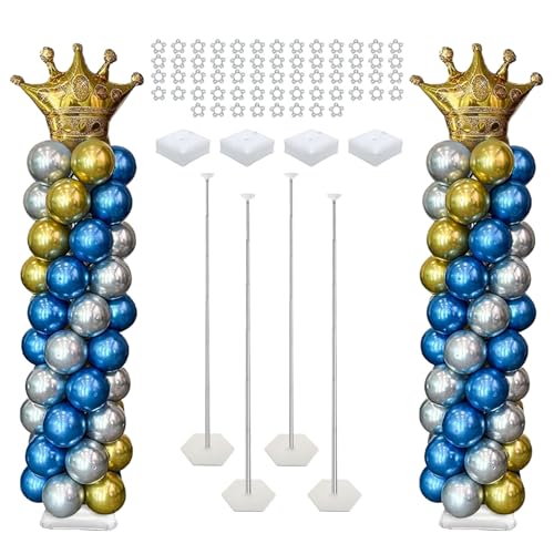 Kit di supporto per palloncini, confezione da 4 supporti per palloncini da 50 cm a 2,1 m, altezza regolabile, per pavimento, supporti telescopici per palloncini decorazioni per feste per centrotavola