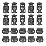 20 Pcs Plastic Cord Locks - 10 pcs Double-Hole & 10 Pcs Sing-Hole DIY End Spring Stop Toggle Stoppers