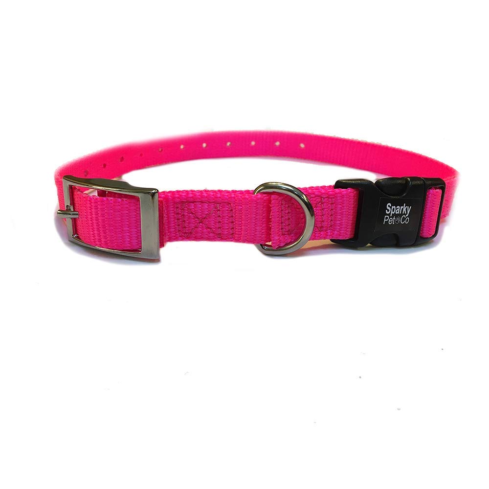 Sparky Pet Co - ECollar Replacement Strap - Double Buckle Dog Collar - Rugged Nylon - Adjustable - D Ring - Quick Release Metal Clasp - for Invisible