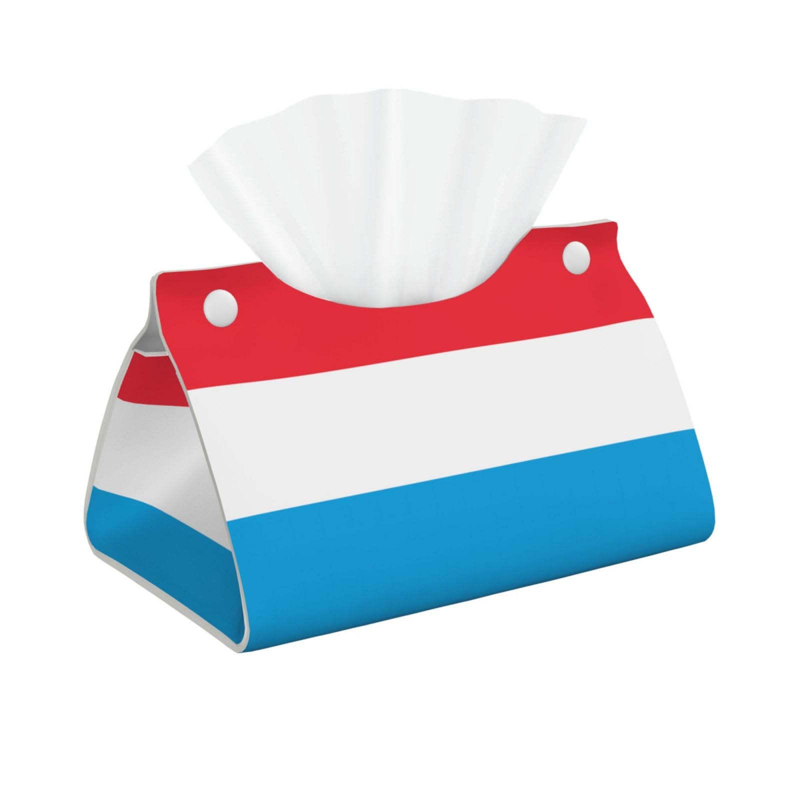Luxembourg flag Rectangular Leather Tissue Box Cover, Folding Facial Tissue Holder Dispenser for Car
