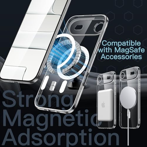 Image of JETech Magnetic Slim Case for iPhone Air Compatible with MagSafe, Camera Lens Full Protection, Ultra-Thin Lightweight Clear Minimalist Protective Phone Cover, 6.5-Inch Display (Clear)