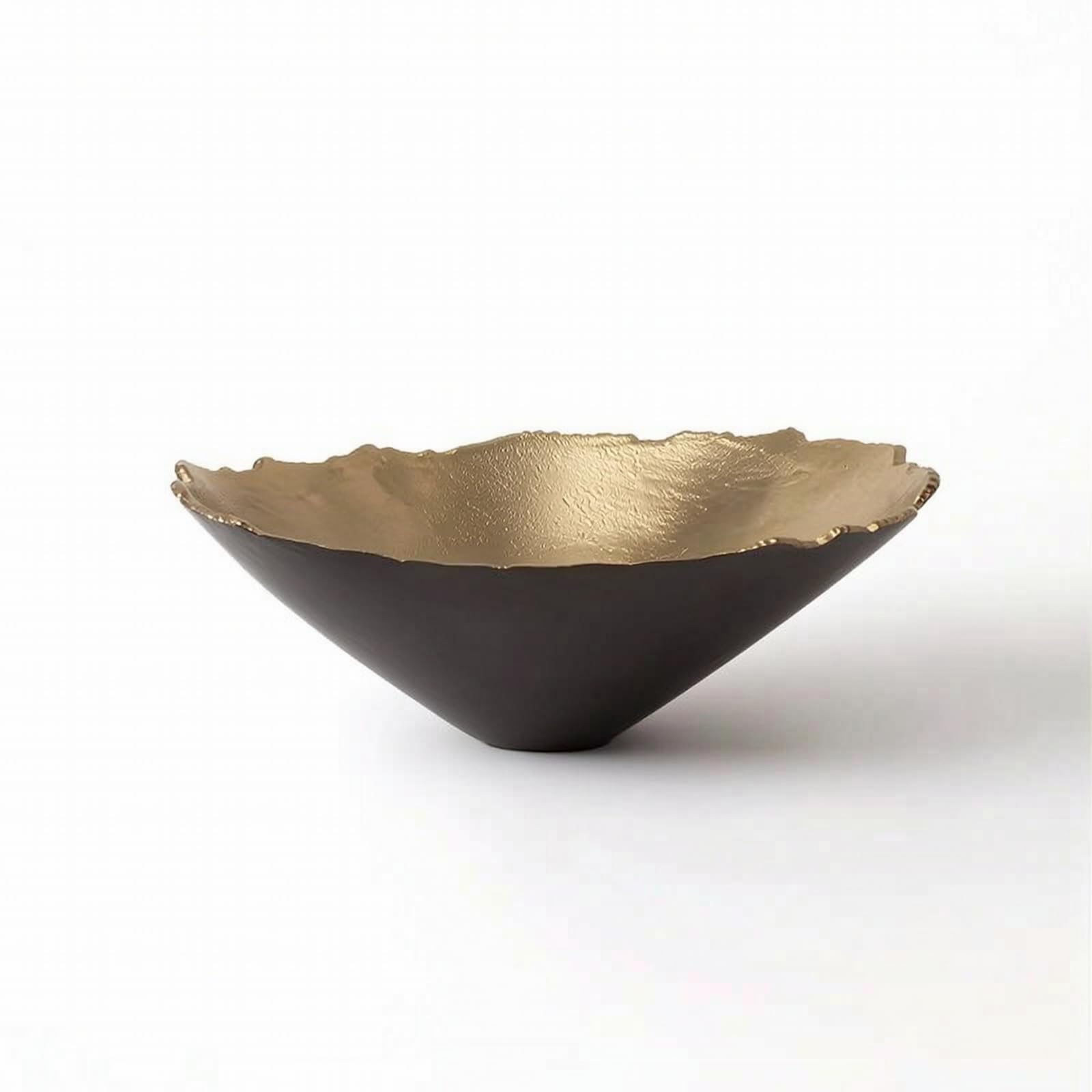 Alzata in Alluminio Minimalista Ciotola con Piedistallo Facile da Pulire Fruttiera per Soggiorno, 34cm X 24cm X 13cm, Ciotola Con Bordo Frastagliato, Grande