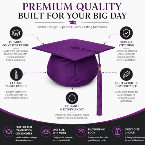 Image of Raj Costume Graduation Gown, Cap & Sash Set for Kids & Adults | Matte Polyester Academic Convocation Dress | Graduation Ceremony Robe for School, College & University Degree Day