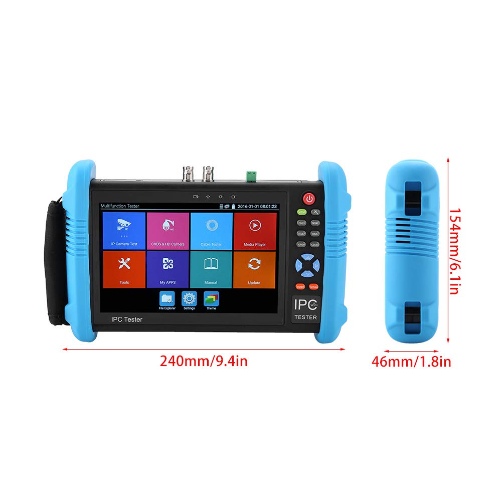 IP CCTV Tester Monitor, TVI CVI AHD CCTV Tester per l'installazione di telecamere di Sicurezza per Creare Report di Test(IPC-9800-Plus, Regolamenti Europei)