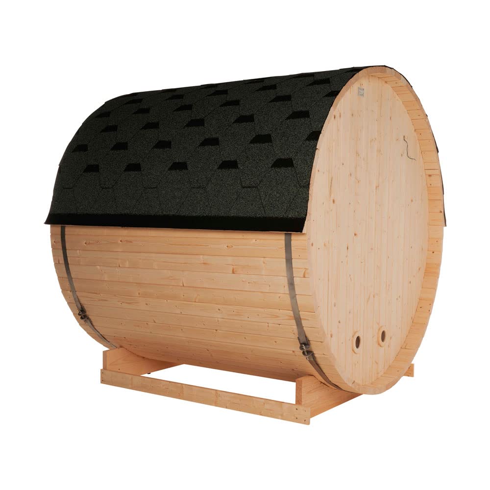 Home Deluxe - Sauna de Barril para Exteriores Lahti L - Dimensiones: anch. x Prof. x alt.: Aprox. 189 cm x 191 cm x 180 cm, Madera: Abeto - Incl. Calefactor de Sauna y Accesorios de Sauna I Sauna de