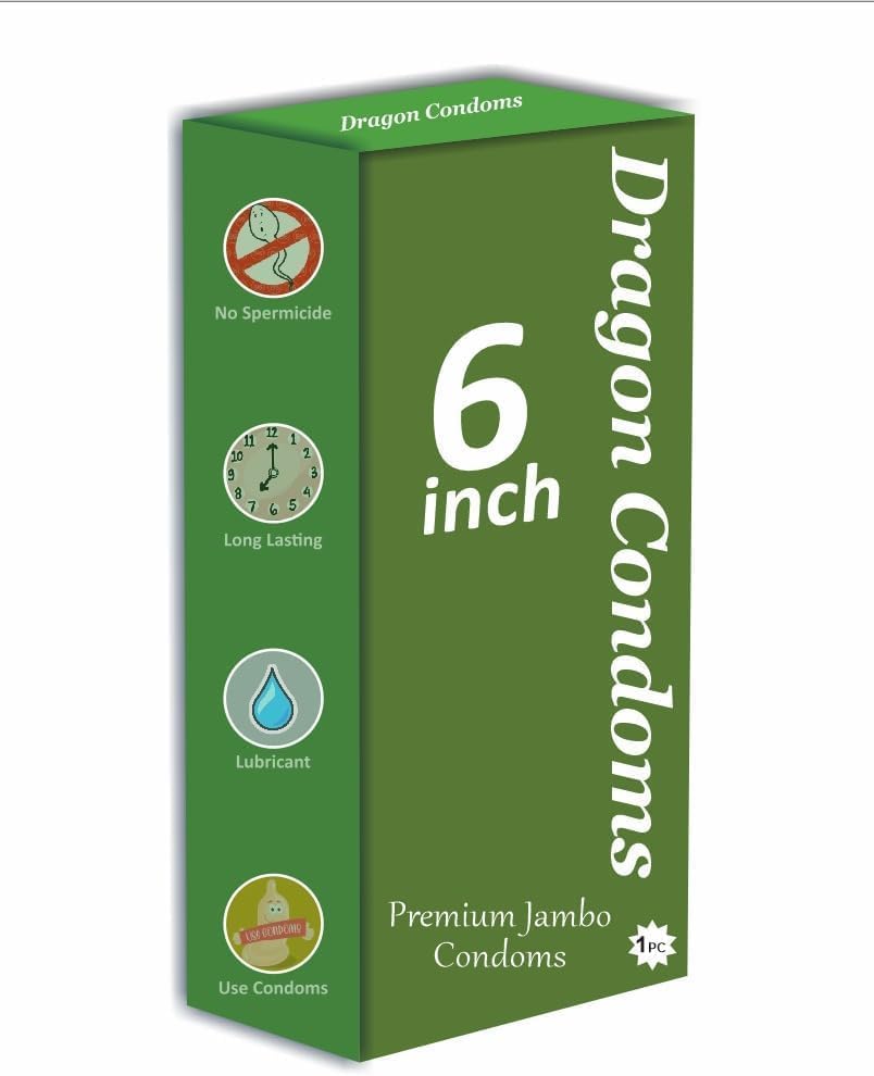 Dragon Condome For Men 6-inch Durable Size Skin-Friendly Silicone Comfortable Fit – Single Piece | Ultra Soft | Long Lasted | Extra size