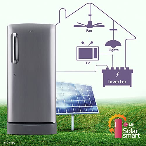 Image of LG 205 L 5 Star Inverter Direct-Cool Single Door Refrigerator Appliance (GL-D221APZZ, Shiny Steel, Base stand with drawer)