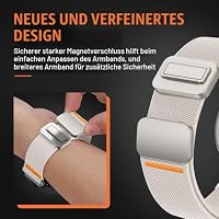 20mm Elastisches Magnetic Armband für Samsung Galaxy Watch 7 6 5 4 FE 40mm 44mm/6&4 Classic 43 47 42 46 mm/5Pro 45mm,Stretch Nylon Magnet Sport Band für Garmin Vivoactive 5 3/Forerunner 55 245 42mm – Ansicht 3